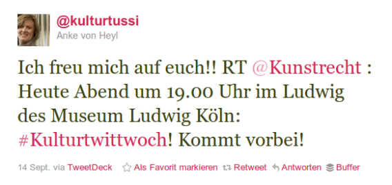 tweet über den Kulturtwittwoch